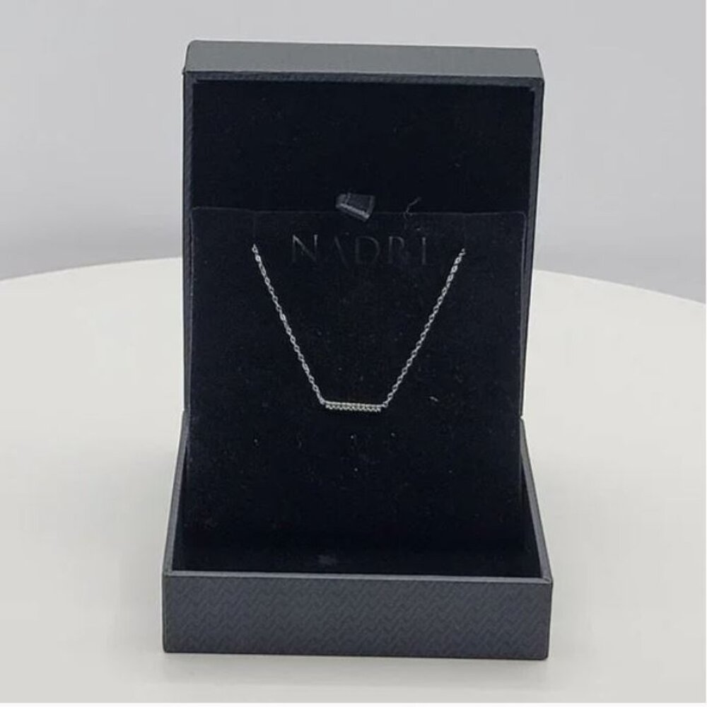 Nadri Rhodium 16-18” CZ Bar Necklace NEW in Box Nordstroms